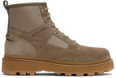 Moncler Taupe Peka Camp Hiking Boots In 23r - Coriander