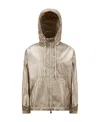 Moncler Hooded Jacket With Side Pockets And Cuffs In Neutral