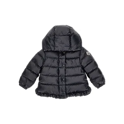 Moncler Kids' 'tazui' Nylon Downjacket With Logo Patch In Black