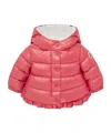 Moncler Tazui Ruffled Hooded Jacket In Pink
