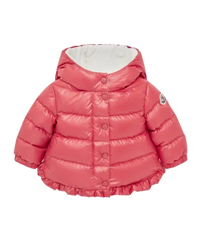 Moncler Tazui Ruffled Hooded Jacket In Pink