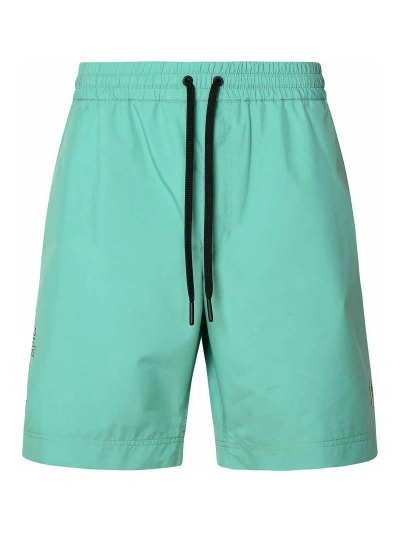 Moncler Teal Polyester Swimsuit In Light Blue
