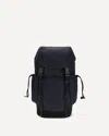 Moncler Canvas Backpack Front Flap Side Pockets In Black
