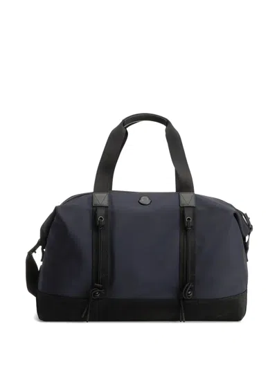 Moncler Tech Duffle Weekend Holdall Bag In Blue
