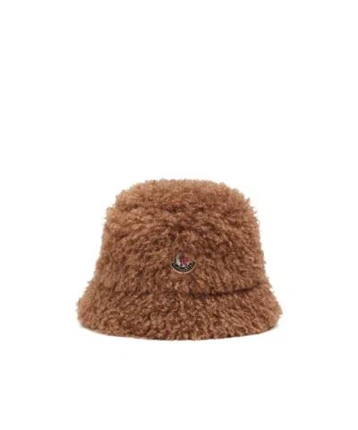 Moncler Tech Teddy Bucket Hat In Brown