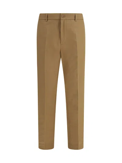 Moncler Technical Cotton Blend Pants In Brown