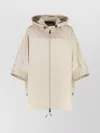 Moncler Technical Fabric Cape Adjustable Drawstrings In Gold