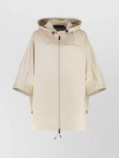 MONCLER TECHNICAL FABRIC CAPE ADJUSTABLE DRAWSTRINGS