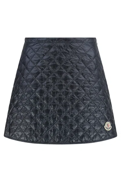 Moncler Technical Fabric Mini-skirt In Blue