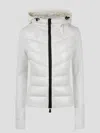 Moncler Technical Fleece And Nylon Jacket In White