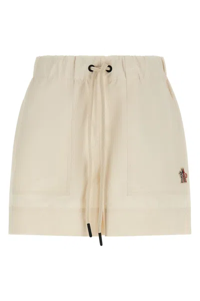 Moncler Technical Froissé Shorts In Neutral