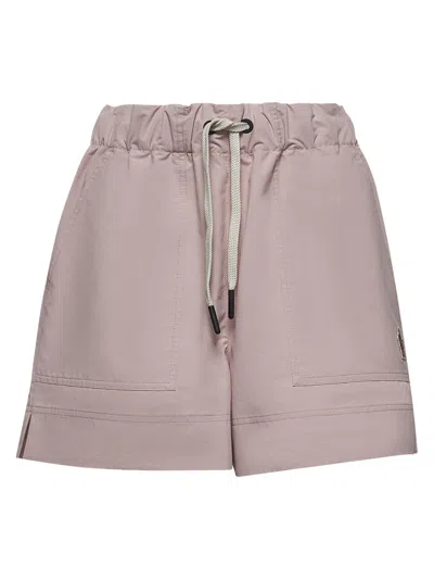 Moncler Technical Froissé Shorts In Purple