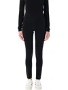 Moncler Brand-embossed Slim-fit High-rise Stretch-woven Leggings In Black