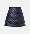 Moncler Navy Blue Diamond-quilted Mini Skirt