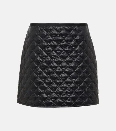 Moncler Diamond-quilted Mini Skirt In Black