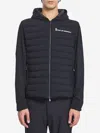 Moncler Hooded Long Sleeve Jacket With Side Pockets In Blue