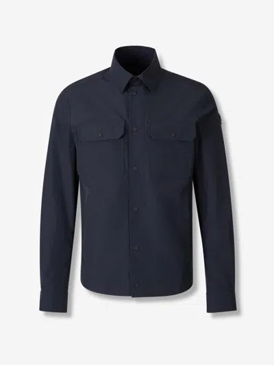 Moncler Technical Shirt Jacket In Blue