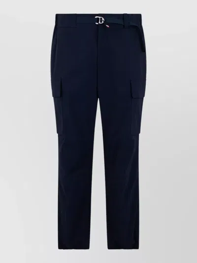 Moncler Technical Slim Cargo Trousers Adjustable Waist In Blue