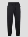 Moncler Black Embroidered Logo Trousers In Black