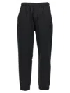 Moncler Black Embroidered Logo Trousers In Black