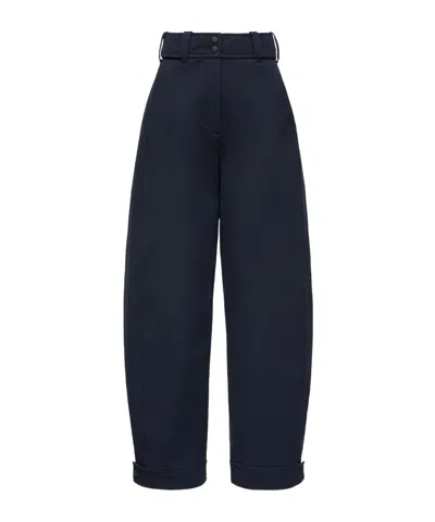 Moncler Technical Twill Pants In Blue