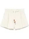 Moncler Technical Twill Shorts In Neutral