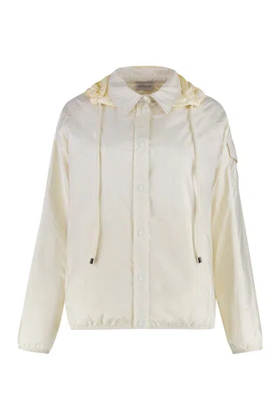 Moncler Techno Fabric Padded Jacket In Neutral