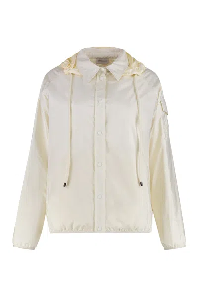 Moncler Techno Fabric Padded Jacket In Green