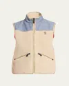 Moncler Grenoble Light Beige Acrylic Gilet In Multi