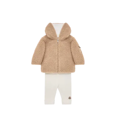 Moncler Teddy & Cotton Set, Children, Beige, Size: 6/9m In Brown