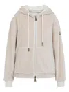 Moncler Teddy And Nylon Reversible Padded Hoodie Clothing In White