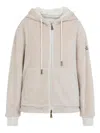 Moncler Teddy And Nylon Reversible Padded Hoodie Clothing In White