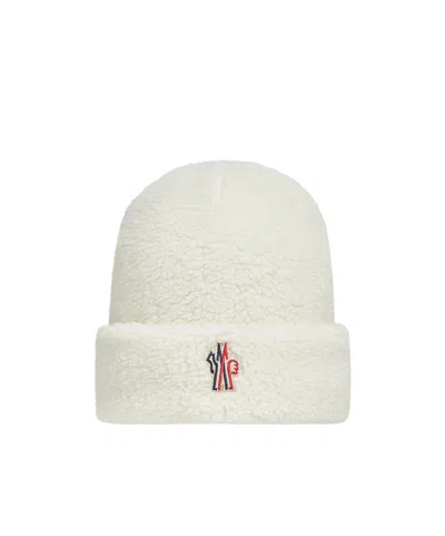Moncler Teddy Beanie In White