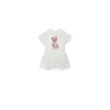 Moncler Robe En Coton À Motif Ours En Peluche In White