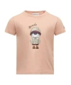 Moncler Teddy Bear Motif Cotton T-shirt In Neutral