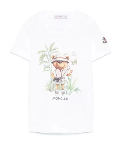 Moncler Teddy Bear-motif Cotton T-shirt In White