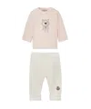 Moncler Teddy Bear Pattern Sportswear Set In White