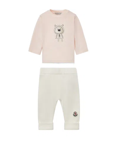 Moncler Teddy Bear Pattern Sportswear Set In White