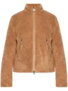 Moncler Teddy Bomber Jacket In Brown