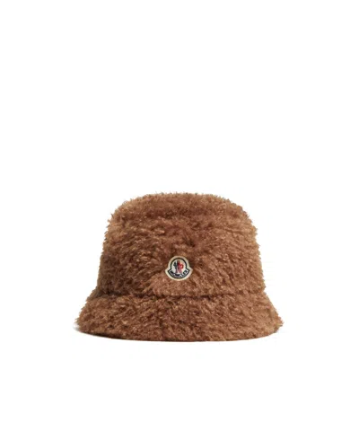 Moncler Teddy Bucket Hat In Brown