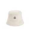 Moncler Logo Reversible Teddy Bucket Hat In White