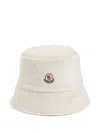 Moncler Logo Reversible Teddy Bucket Hat In Neutral