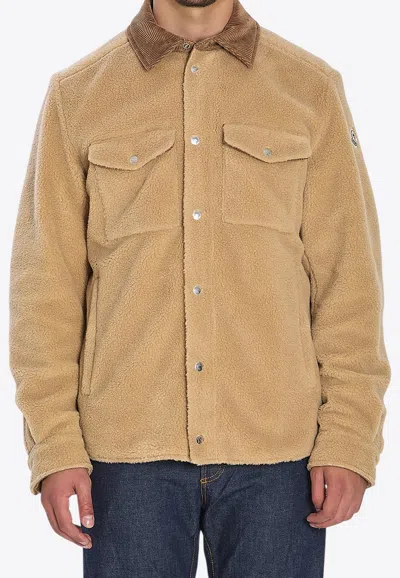 MONCLER TEDDY BUTTON-UP OVERSHIRT