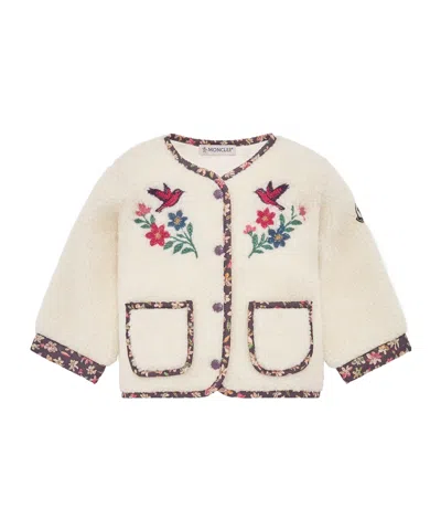 Moncler Teddy Cardigan In Neutral