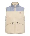 Moncler Grenoble Light Beige Acrylic Gilet In Multi