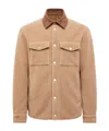 Moncler Teddy Corduroy-trimmed Shirt Jacket In Brown