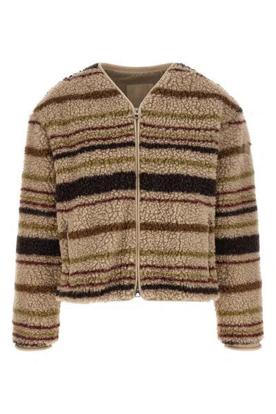 Moncler Teddy Effect Cardigan In Brown