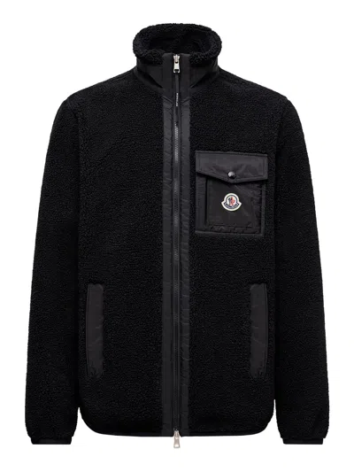 MONCLER TEDDY-EFFECT FLEECE SWEATSHIRT WITH ZIP AND POCKET