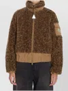 Moncler Coligny Shell-trimmed Fleece Down Jacket In Brown