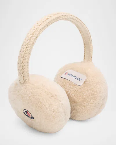 Moncler Teddy Fleece Earmuffs In White